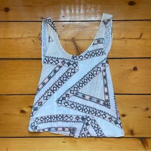 Club Monaco 100% Silk Women's Printed Sleeveless Top - Size Small - Fully Lined